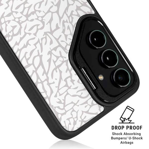 Elephant Print White Galaxy S24 FE Kickstand Case